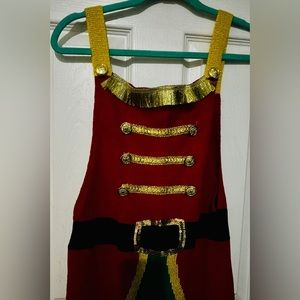Never worn Sz Lg Ugly Sweater Nutcracker Wide-leg Jumpsuit w/cute gold accents